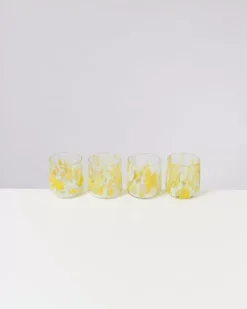 Motel a Miio Alegria 4Er Set Glas Klein Big Drops Gelb New