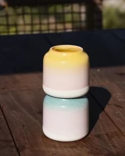 Motel a Miio Bebe Vase Gelb Rosa Gesprenkelt Clearance