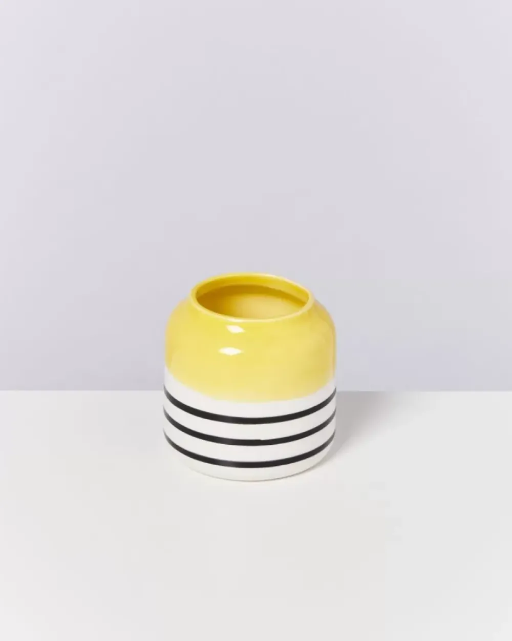 Motel a Miio Bebe Vase Gelb Schwarz Gestreift Clearance