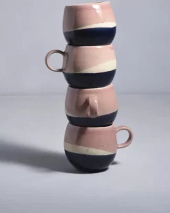 Motel a Miio Bica 4Er Set Tasse Gros Pink Navy Cream New