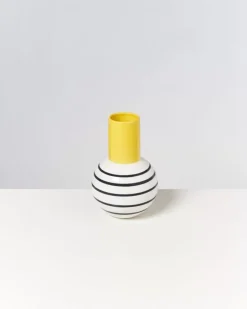 Motel a Miio Bola Vase M Gelb Schwarz Gestreift Clearance
