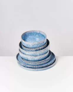 Motel a Miio Cordoama Blau Gesprenkelt - 8 Teiliges Set New