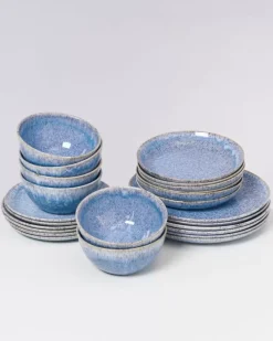 Motel a Miio Cordoama Klassik Blau Gesprenkelt - 24 Teiliges Set New