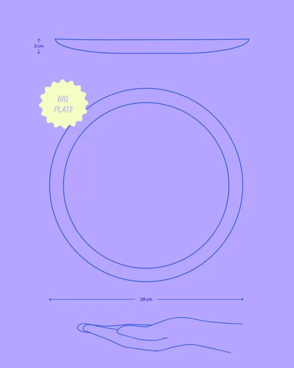 Motel a Miio Cordoama Klassik Teller Gros Dunkelblau Clearance