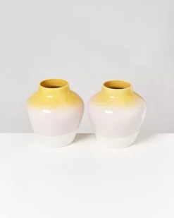 Motel a Miio Madalin Vase Gelb Rosa Gesprenkelt New