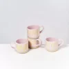 Motel a Miio Nodoa 4Er Set Tasse Rosa Gelb Gestreift Outlet