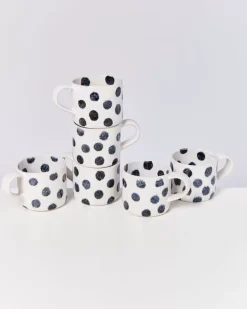 Motel a Miio Nodoa 6Er Set Tasse Schwarze Punkte New