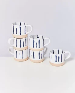 Motel a Miio Nodoa 6Er Set Tasse Weis Blau New