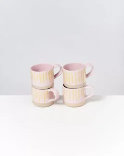 Motel a Miio Nodoa Tasse Rosa Gelb Gestreift