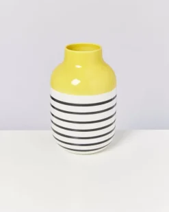 Motel a Miio Nuno Vase L Gelb Schwarz Gestreift Best