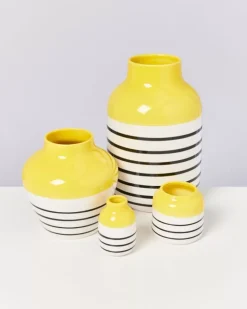 Motel a Miio Nuno Vase L Gelb Schwarz Gestreift Best