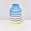 Motel a Miio Nuno Vase L Schwarz-Weis Gestreift Mit Blau Outlet