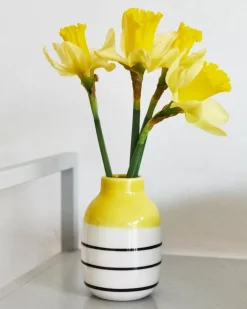 Motel a Miio Nuno Vase S Gelb Schwarz Gestreift New